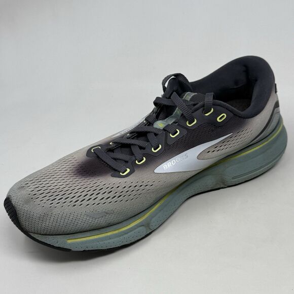 Brooks Ghost 15 Sneakers Shoes Mens 10.5 Gray Green Running Lightweight Shoes - Picture 10 of 16